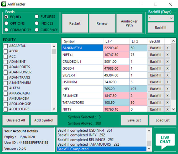 Amifeeder Real Time Data Feeder For Amibroker